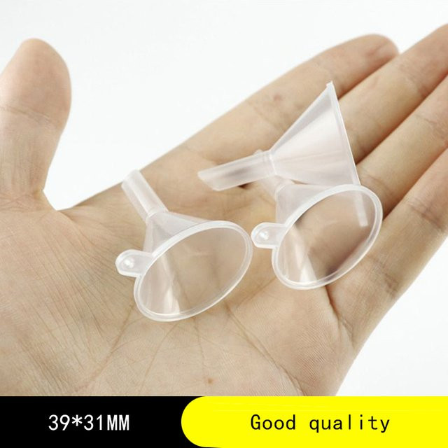 20 Stück Mini-Trichter aus Kunststoff in Transparent für Laborbedarf und Schule, Durchmesser: 39 mm, Breite: 31 mm - Bild 1