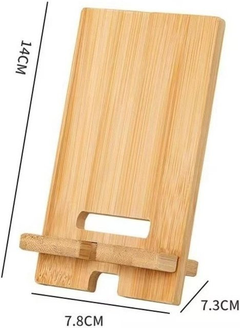 Handy-Halterung aus Holz in Braun von InsprerMe als Lade-Ständer für Zuhause und Büro S-style1 - Bild 1