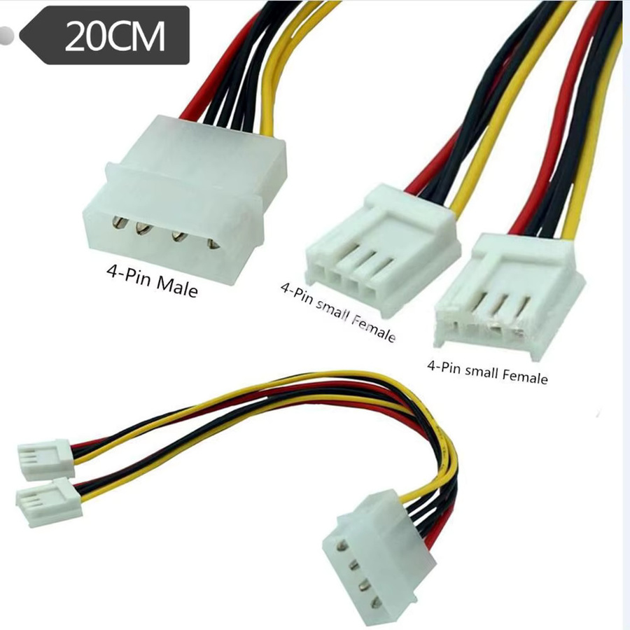 OULLX Stromkabel Splitter Big 4Pin zu Small 4Pin Molex Adapter für Diskettentreiber und Netzteil - Bild 2