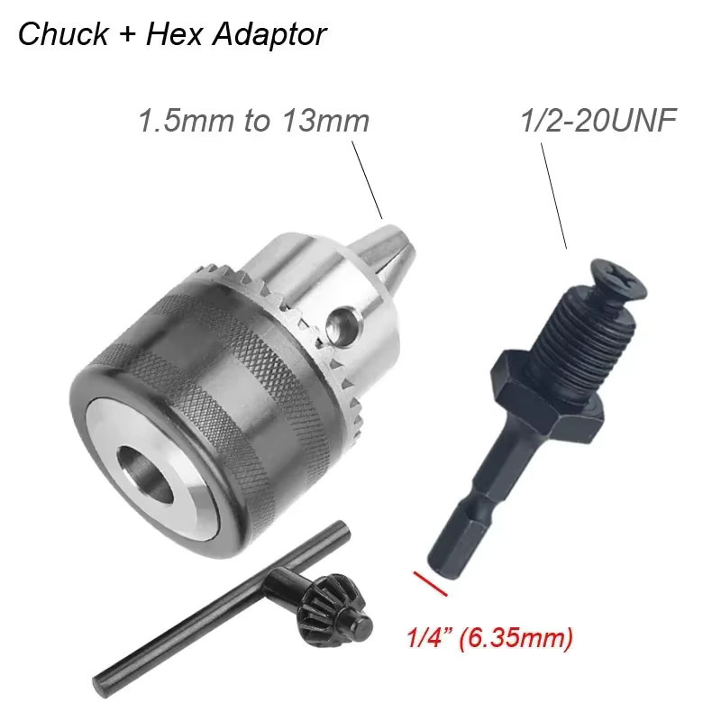 SYS Schnellwechseladapter Konverter 1/2 20UNF auf SDS 1/4 für Bohrfutter und Schlagschrauber in Silber - Bild 4