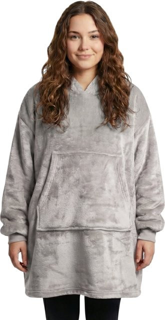 NYVI IamFlauschi Hoodie Decke mit Ärmeln, Kapuze und Kängurutasche, Farbe: Grau, B/T: 75 x 75 cm - Bild 1