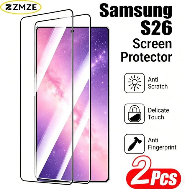 2 Stück Displayschutzfolien aus gehärtetem Glas für Samsung Galaxy S26 S25 S24 S23 S22 S21 Ultra und Edge, transparent - Bild 1