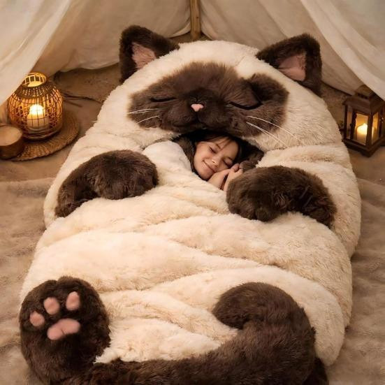 Plüsch-Umschlag-Schlafsack für Erwachsene in verschiedenen Tierdesigns für Zuhause und Reise - Bild 2