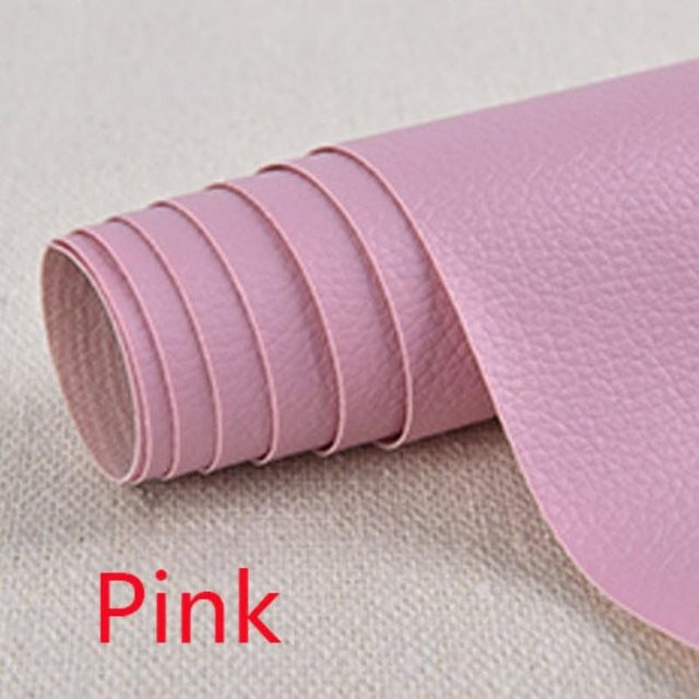Selbstklebendes Leder-Reparaturpflaster von Home with love in Rosa, strapazierfähiges Vinyl-Reparaturset für Sofa, Sitzpolster und Auto, B x L: 50 x 68 cm - Bild 1