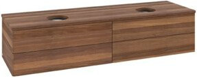 V&B Waschtischunterschrank Antao ohne Frontstruktur in Warm Walnut, B: 160 cm, T: 50 cm - Bild 1