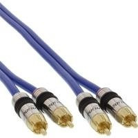INLINE 2xCinch Audio Kabel Premium Blau, 30m, doppelt geschirmt, vergoldete RCA Stecker, 75 Ohm Impedanz - Bild 1
