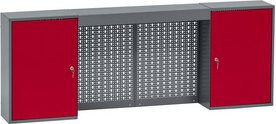 Küpper Hängeschrank in Rot mit Lichtblende, B/T/H: 160 x 20 x 60 cm - Bild 1