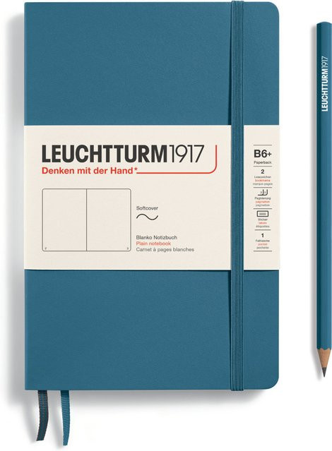 LEUCHTTURM1917 Notizbuch B6 Softcover blanko Stone Blue - Bild 1