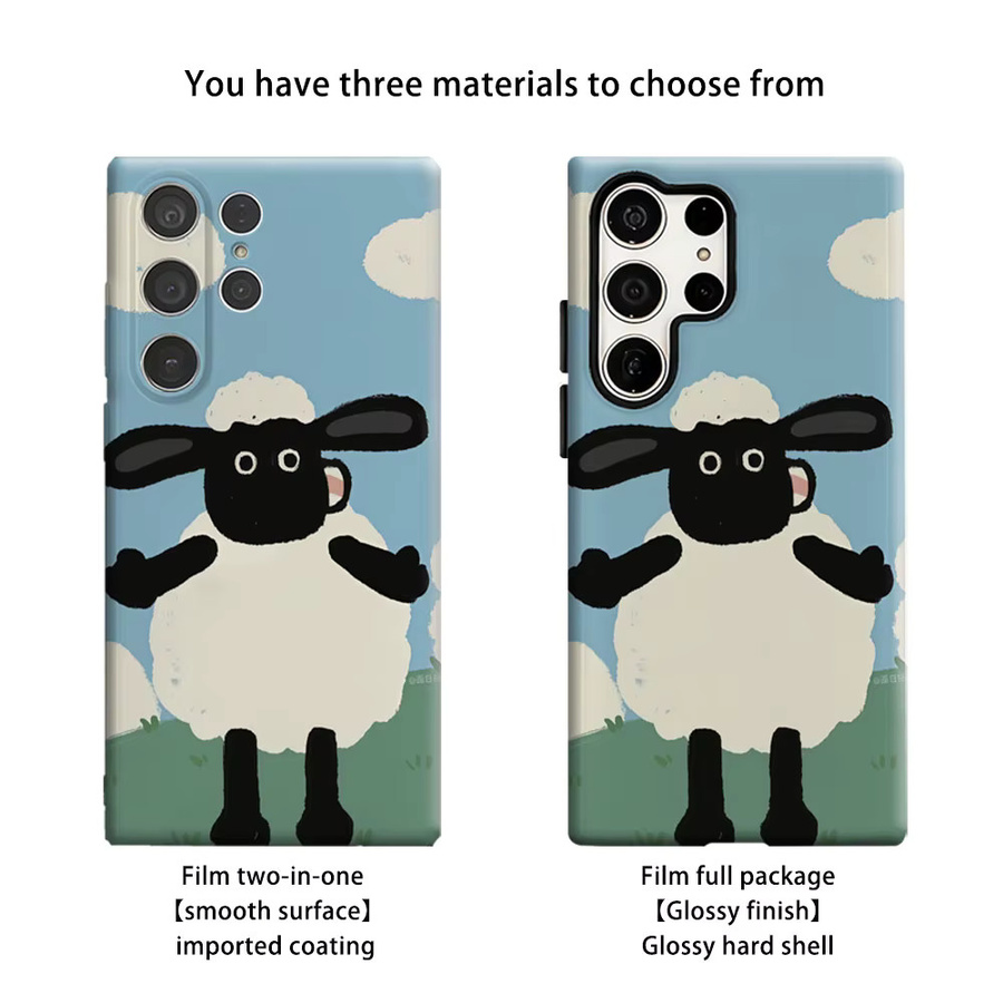 Aurbe Handyhülle mit HD Hard Shaun Sheep Design für Samsung Galaxy S26 S25 S24 S23 Ultra Plus, Mehrfarbig - Bild 2