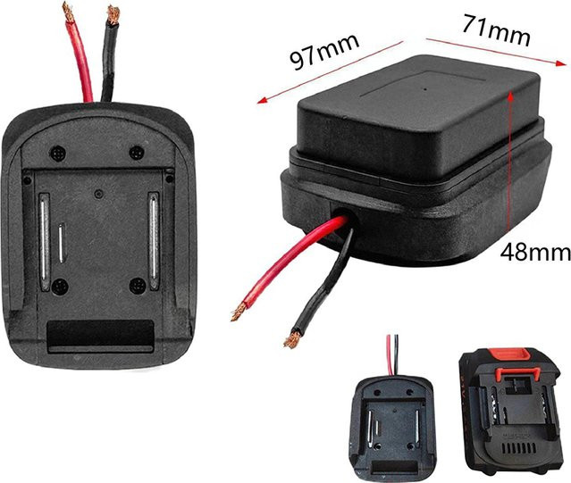DIY Batterie Kabel Stecker Adapter für MT 18V/21V Li-Ion Akkus, kompatibel mit BL1830 BL1840 BL1850, Schwarz - Bild 1