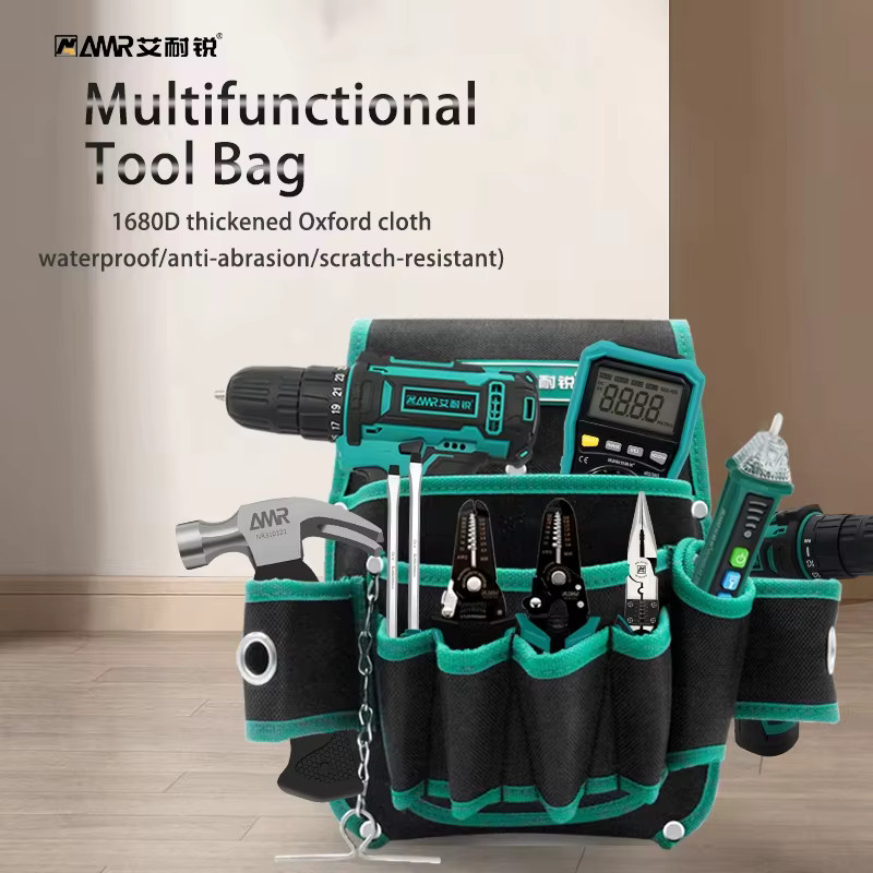 AMROxford Multifunktions-Hüfttasche für Elektriker und Handwerker mit Taschen für Werkzeug wie Schraubenschlüssel und Zangen - Bild 2