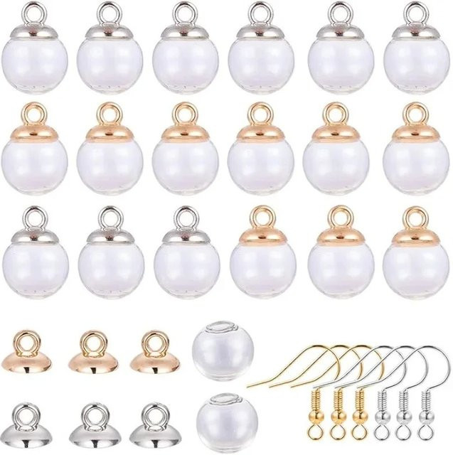 Ohrringe Glaskugel Flasche, 14 mm, klar - Bild 1