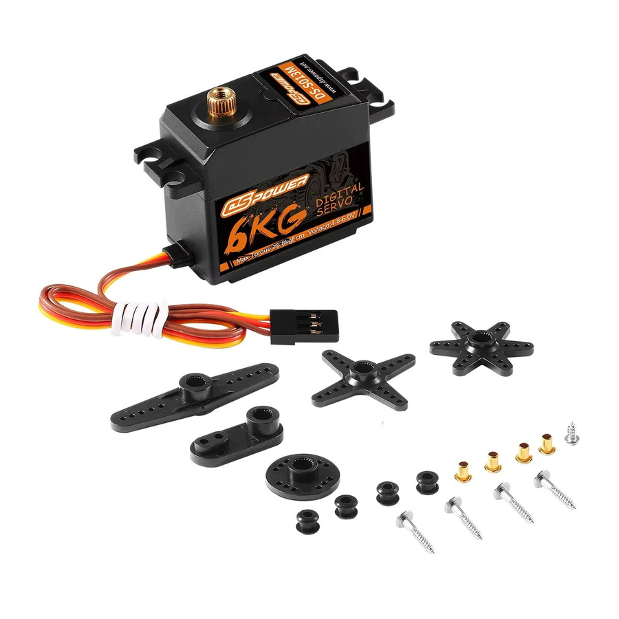 DSPOWER Digitaler Servo, Kunststoff/Metallgetriebe, Wasserdicht, Schwarz - Bild 1