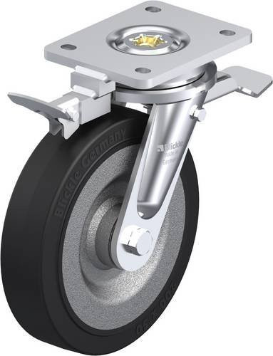 Blickle Lenkrolle LO-SE 200K-ST-RI4 mit Feststeller in Anthrazit und Grau, Rad-Durchmesser: 200 mm, Tragfähigkeit: 600 kg - Bild 1