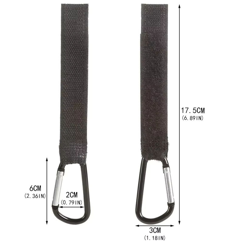 Aluminium Karabiner Kinderwagen Aufhänger für Warenkorb und Windeltaschen in Schwarz - Bild 2
