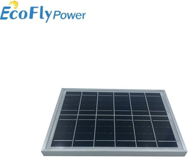 Ecoflypower Tragbares Solarpanel 5W 6V Outdoor-Solarladegerät in Schwarz - Bild 1