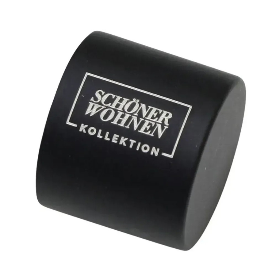 Schöner Wohnen Endkappe Leon für Gardinenstangen Ø 20 mm, Schwarz Matt, 2 Stück - Bild 2
