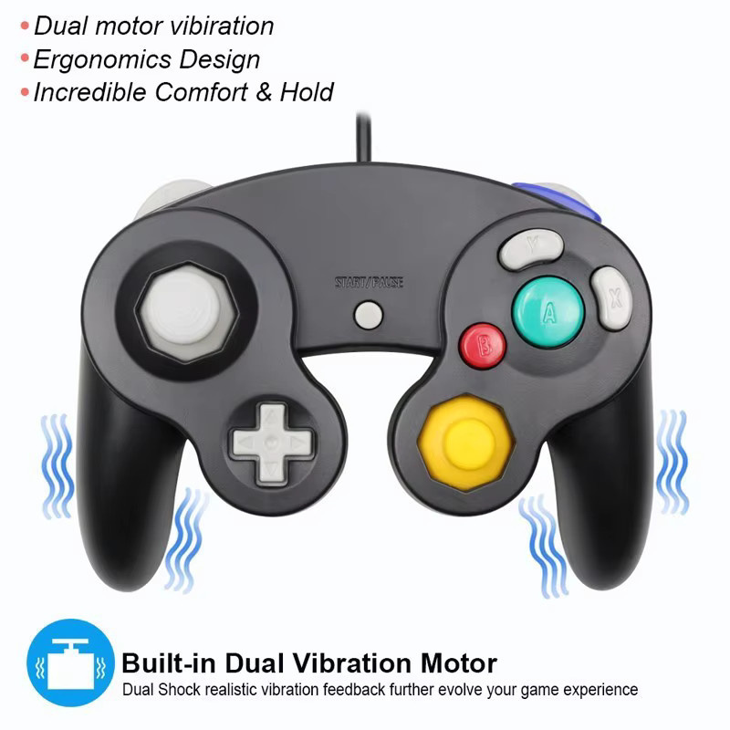 TECTINTER GC Wired Gamecube Controller in Purple für Nintendo Switch, Wii und Wii U - Bild 2
