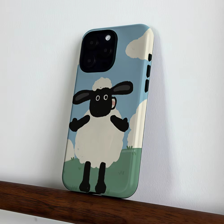 CaseLumi Matte Bumper Schutzhülle mit MagSafe für iPhone 17 16 15 14 13 Pro Max, Stoßfeste Harte PC Hülle mit Shaun Sheep Design, Mehrfarbig - Bild 4