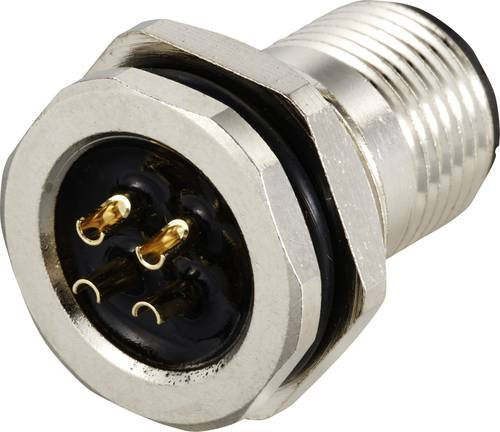 TRU COMPONENTS TC-12833064 Sensor/Aktor Einbaustecker M12 mit 4 Polen in Silber - Bild 1
