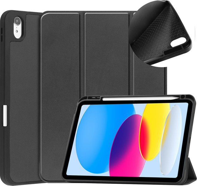 Apple Tri-Fold Tablet-PC-Hülle für iPad 11. Generation A16 und 10. Generation 10,9 Zoll mit Stiftfach in Schwarz - Bild 1