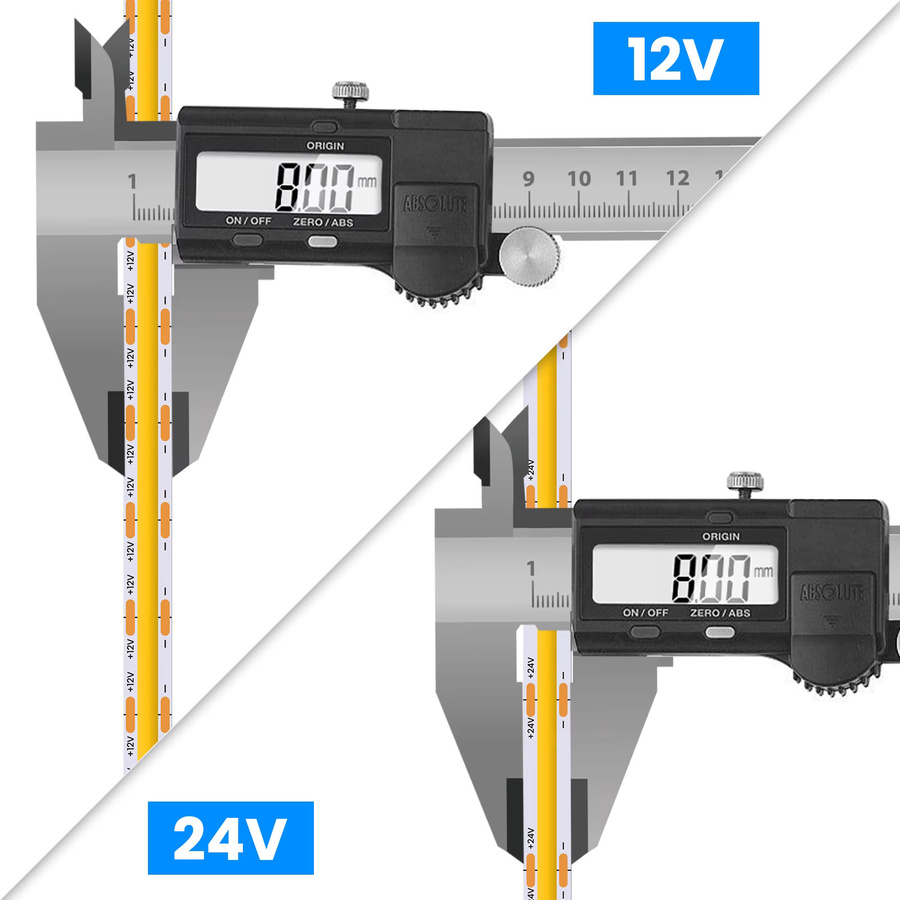 XUNATA COB LED-Streifenlicht 12V Flexibles lineares Licht mit hoher LED-Dichte in Weiß Warm Natur - Bild 2