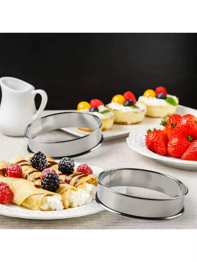 FEB.WIND 12er Pack Crumpet-Ringe aus Edelstahl in Silber, runde Antihaft-Backformen für Kuchen und Kekse - Bild 7
