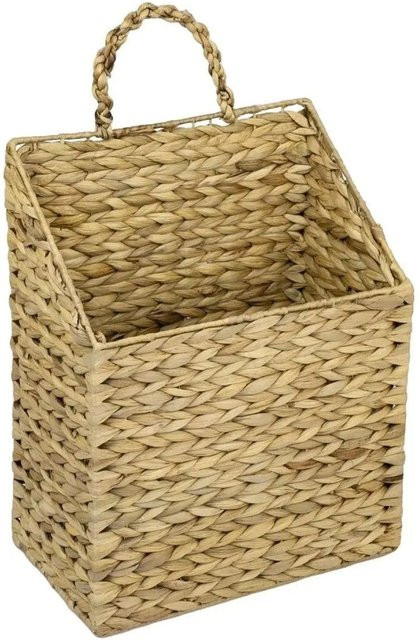 HMF Hängekorb aus geflochtener Wasserhyazinthe mit Metallrahmen, Zeitungskorb, H x B x T: 38 x 17 x 30 cm - Bild 1