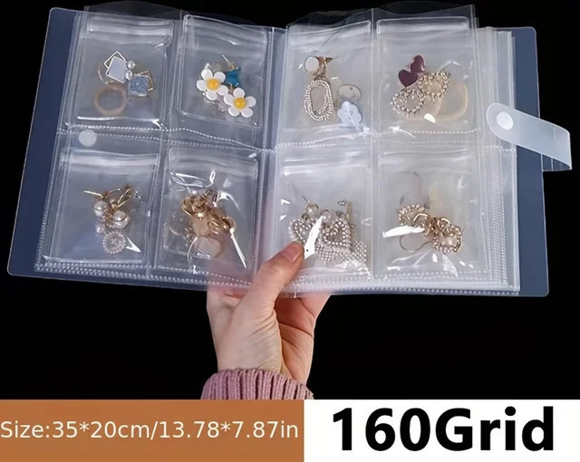 Transparente Kunststoff-Aufbewahrungstasche mit Gitter für Schmuckzubehör zur staubdichten und oxidationsgeschützten Aufbewahrung - Bild 1