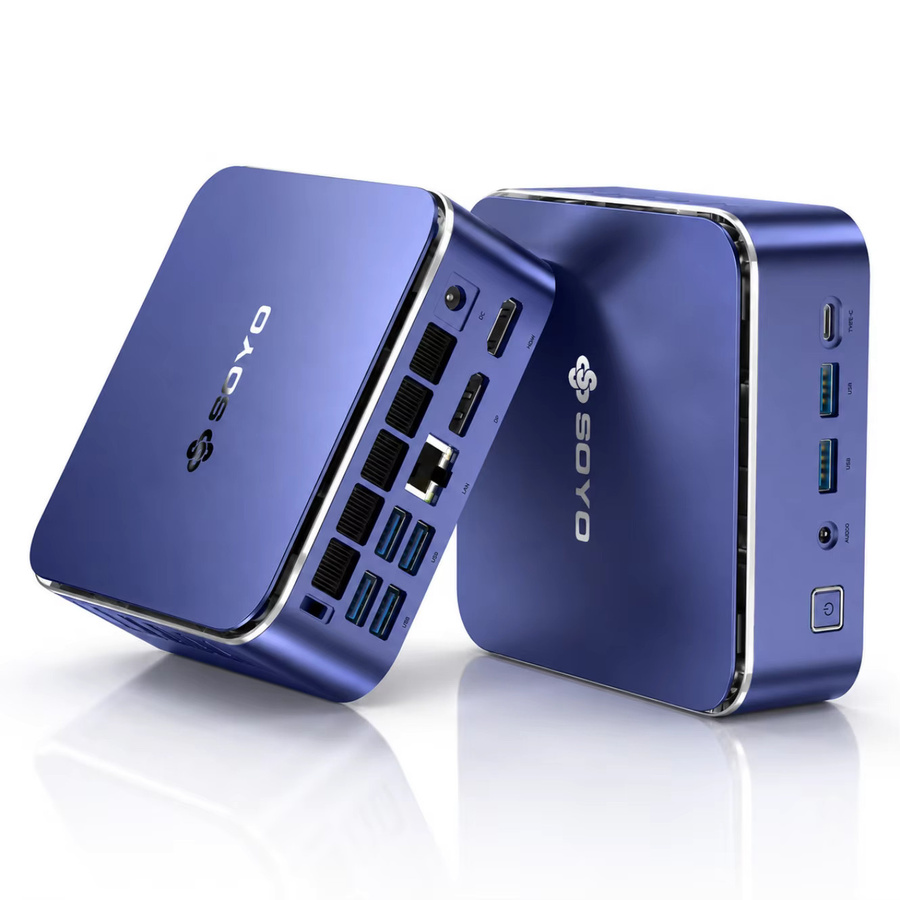 SOYO S5 Air Mini-PC Gaming-Computer mit AMD Ryzen 5 7535HS, 16GB DDR5 RAM, 512GB PCIe SSD, Windows 11 Pro, WiFi6 und Type-C in Blau - Bild 2