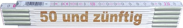 Stabila Zollstock aus Holz mit Lasergravur 50 und zünftig in Weiß, Länge: 2 m - Bild 1