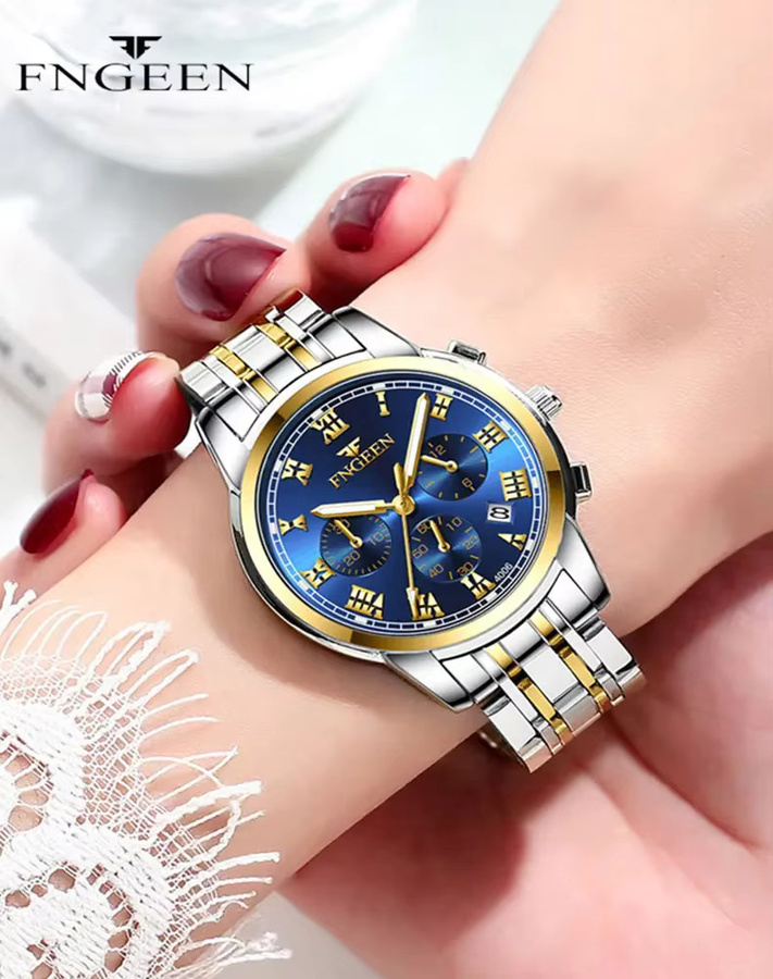 BINBOND Armbanduhr, Quarz, Edelstahl, Blau, Unisex - Bild 3