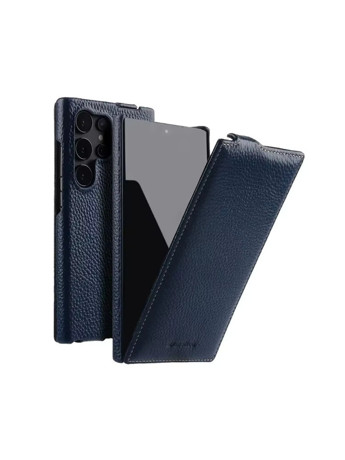 Melkco Echtleder-Flipcase Premium Business vertikale Handyhülle für Samsung Galaxy S26 S25 S24 Ultra Plus in Rot oder Blau - Bild 4