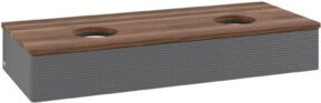 V&B Waschtischunterschrank Antao mit Frontstruktur in Anthrazit, Wandmontage, B/T/H: 120 x 50 x 19 cm - Bild 1
