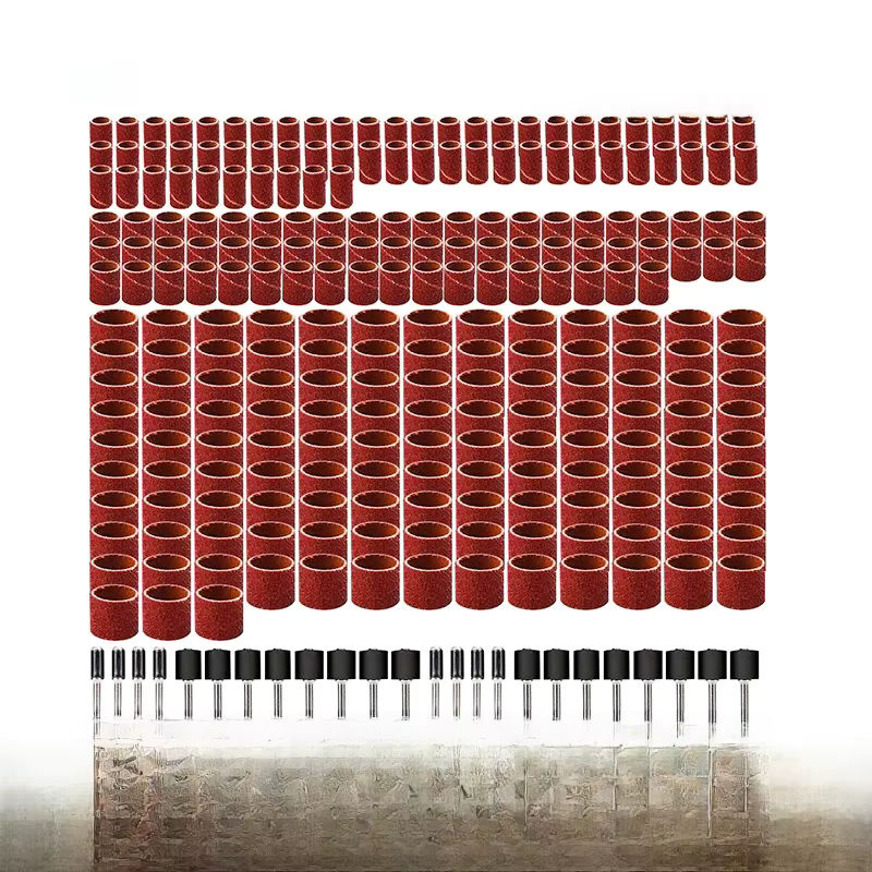 XCAN 384-teiliges Schleiftrommel-Set mit Schleifbändern und Schleifdornen für Dremel Rotationswerkzeuge, Körnung 80-600, Größen 1/4, 3/8 und 1/2 Zoll - Bild 7