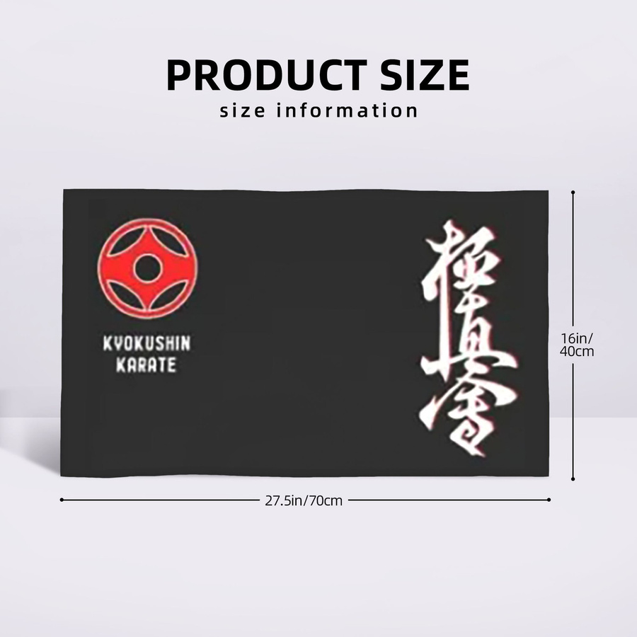 Kyokushin Karate Kanji Taijutsu Baumwollhandtuch schnelltrocknend und saugfähig, Farbe: Weiß, B: 40 cm, H: 60 cm - Bild 4