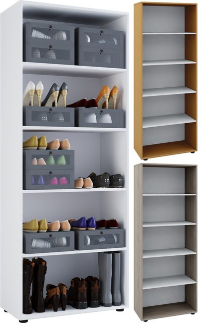VCM Holz-Regal Vandol als Allzweck- und Schuhregal mit 5 Fächern, B/T/H: 70 x 40 x 178 cm - Bild 1