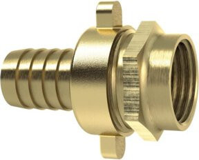 Riegler Standrohrverschraubung aus Messing in Gold, G1/2IG x 13 mm mit 3/4 Zoll Mutter, flache CH-Ausführung - Bild 1