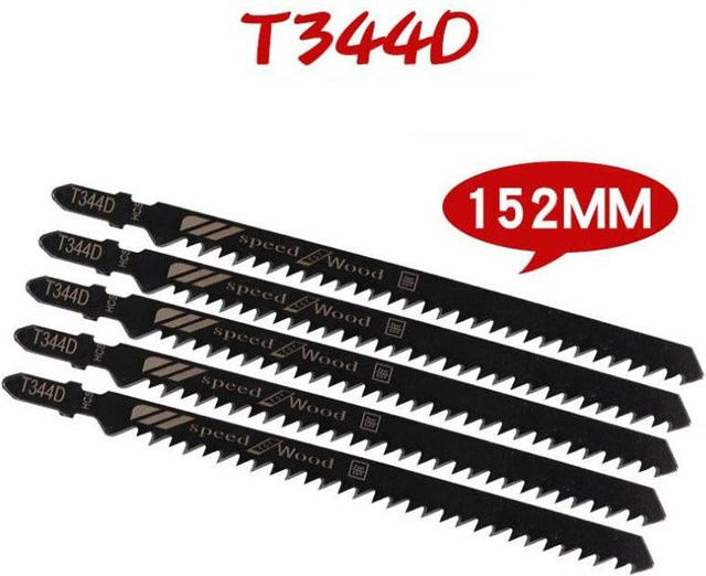 Black+Decker Stichsägeblatt-Set mit T-Schaft aus HCS für Holz, Kunststoff und Metall, Silber, 152 mm - Bild 1