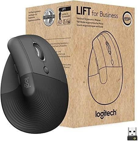 Logitech Lift for Business Vertikale ergonomische Maus in Graphite, kabellos via Bluetooth und Logi Bolt, 4000 dpi - Bild 2