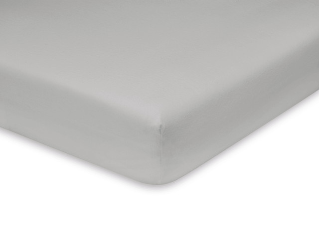 Select Spannbetttuch Jersey aus Baumwolle und Elasthan, Farbe: Platin/Grau, B/T: 180 x 200 cm - Bild 1
