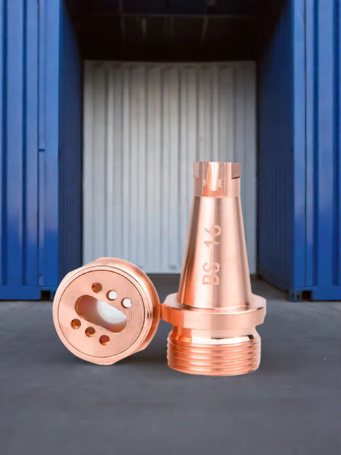 CQWY Anti-Spritz-Düse aus Kupfer in Gold, Handgeführte Laser-Schweißdüse M16 für SUP20T SUP21T SUP23T BW101-GS Relfar HW980 Kopf - Bild 2
