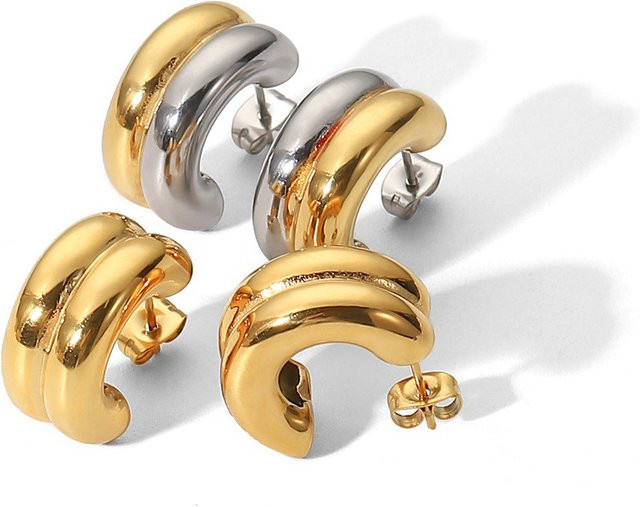 Erpels Creolen Edelstahl, Bicolor, Damen - Bild 1