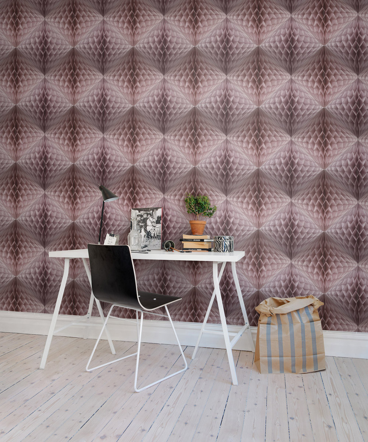 Rebel Walls Mural Pom Pom in Pink und Purple mit modernem geometrischem Design - Bild 1