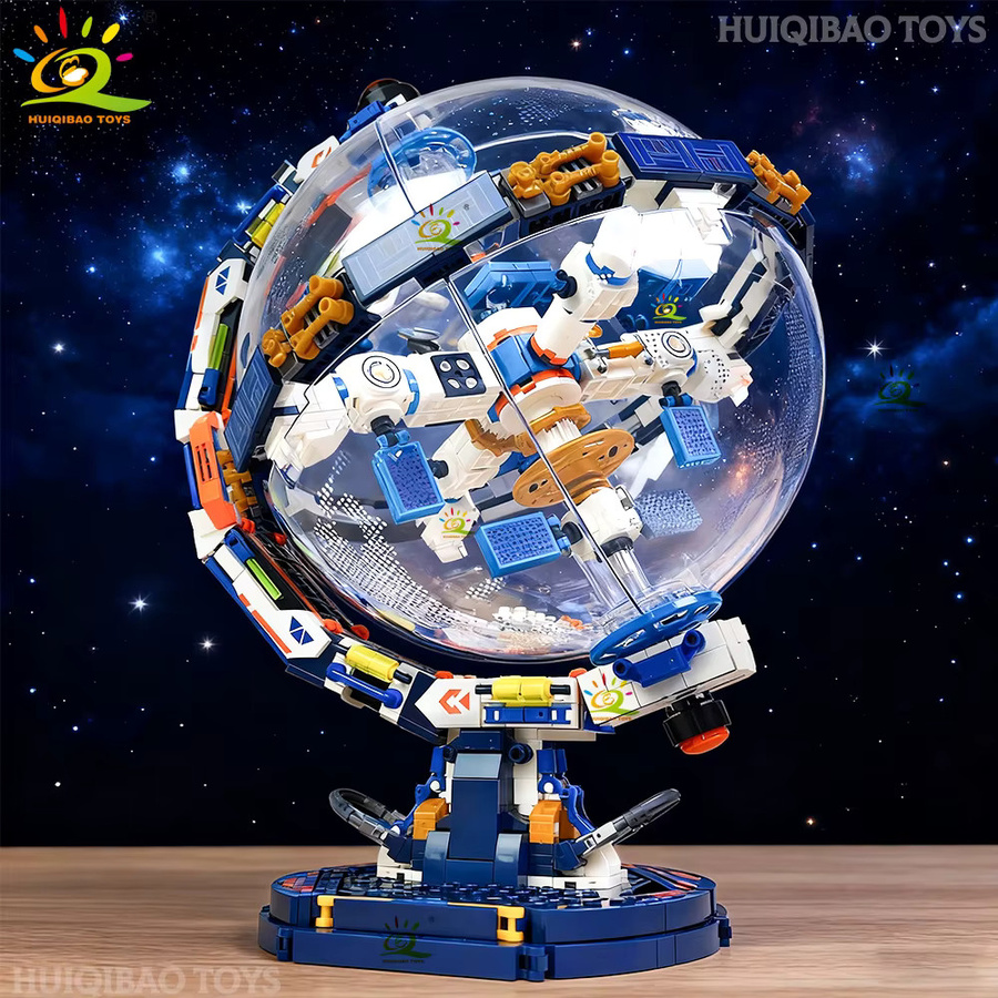 HUIQIBAO Raumstation Transparent Globus Astronomie Modell Bausteine - Bild 2