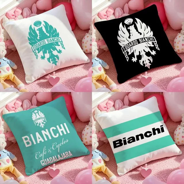 B-Bianchi Luxus-Kissenbezug mit Logo in Black1 für Sofa und Wohnzimmer - Bild 1
