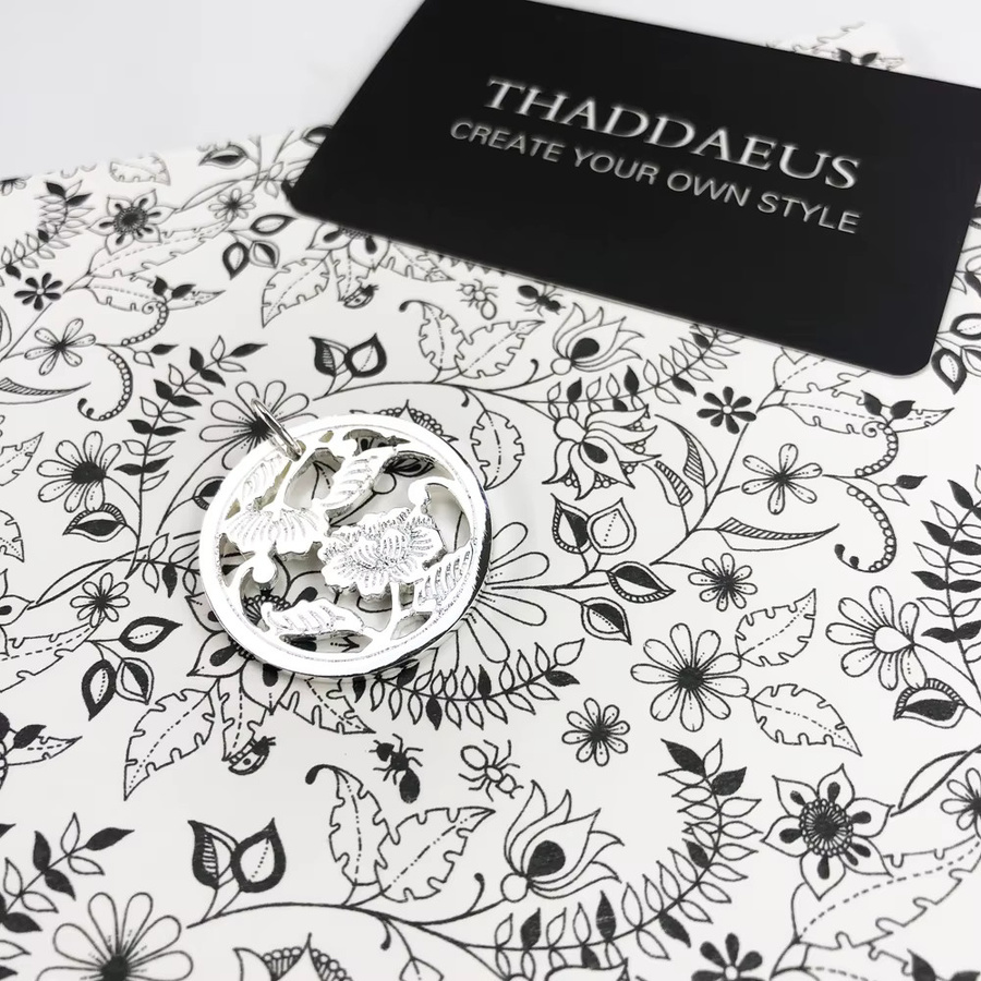 Thaddaeus Anhänger Blumenornament, 925 Silber, Damen - Bild 2