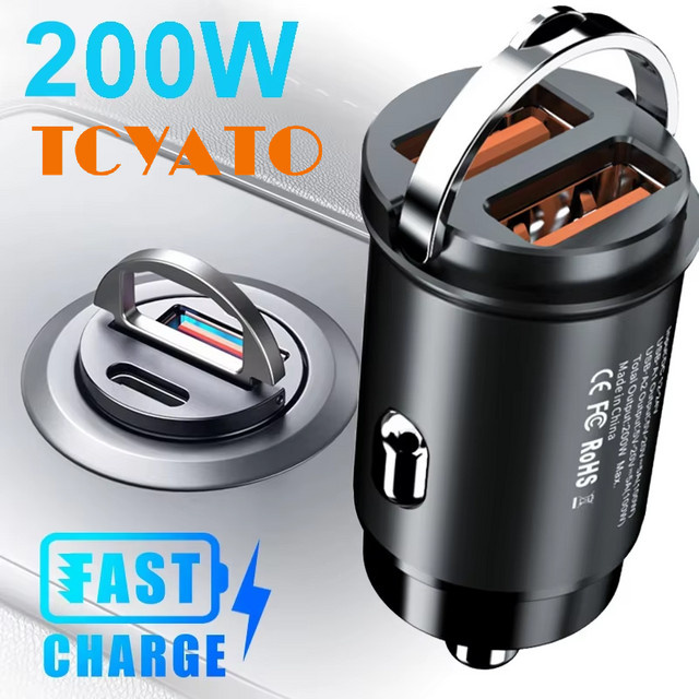 TCYATO Mini-Autoladegerät mit QC3.0 und PD Schnellladung, USB Typ C, Schwarz - Bild 1