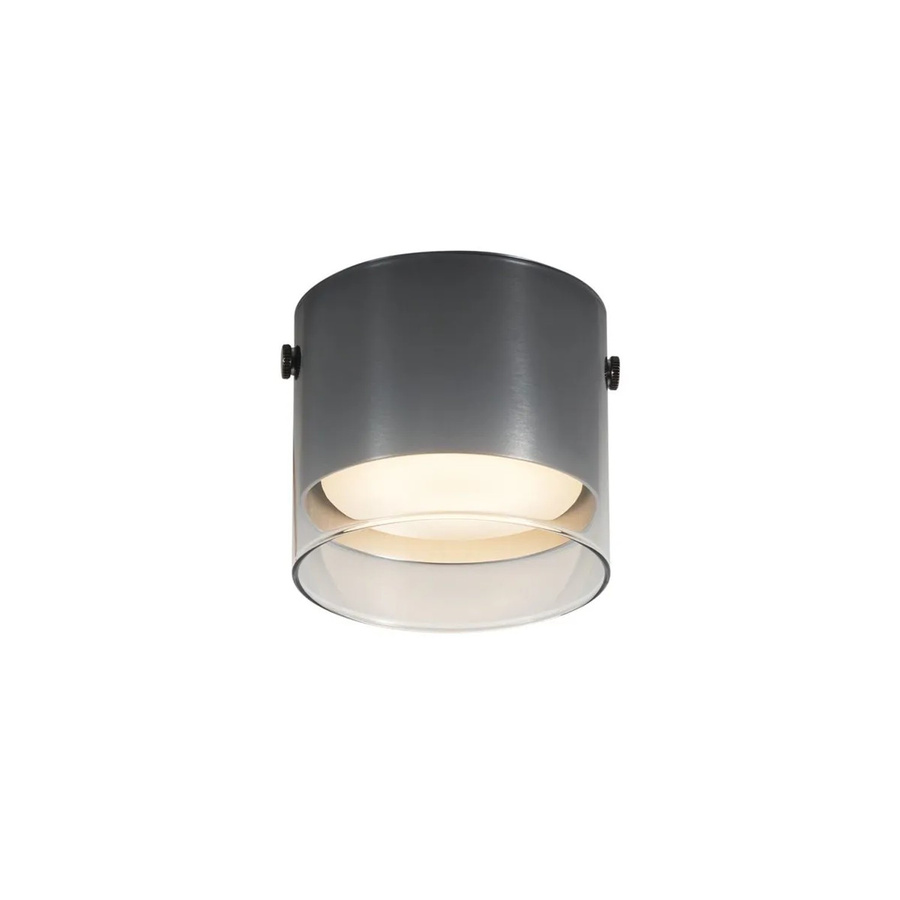 QAZQA Moderne Aufbauleuchte Gunmetal mit Glas in Anthrazit und Transparent - Bild 2