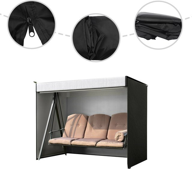 Bymaocar Schaukelabdeckung aus wasserabweisendem Polyester in Schwarz - Bild 1